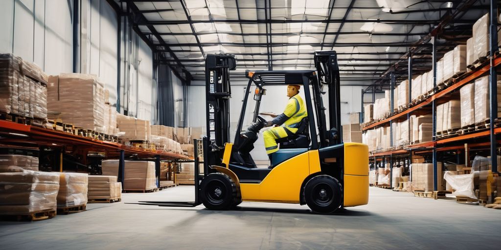 forklift in a warehouse