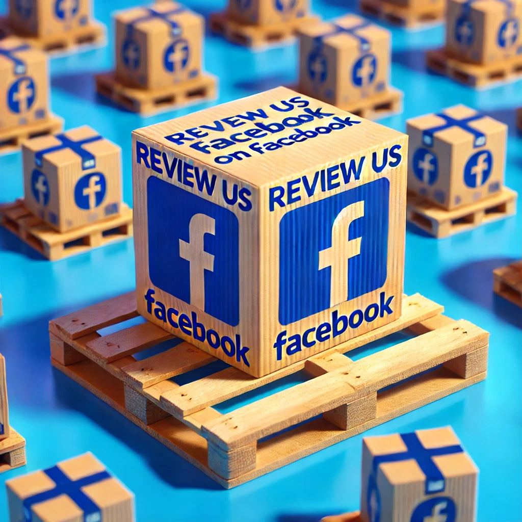 facebook review box on pallet