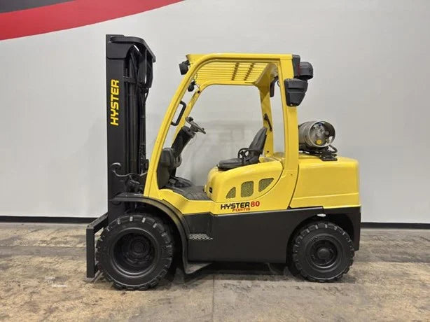 2012 Hyster H80FT 8,000 lb. LPG Forklift w/ Sideshift & Solid Pneumatic 144"H