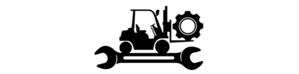 black forklift on top of a wrench