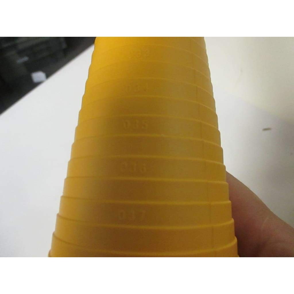 17-1/2 Tall Yellow Plastic O-Ring Sizing Cone Measuring Tool Standard Chart - Parts