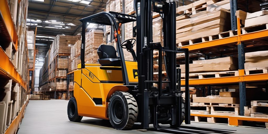 forklift in a warehouse