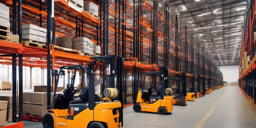 Planta industrial con montacargas