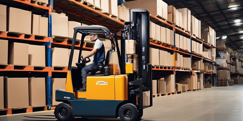 forklift in a warehouse