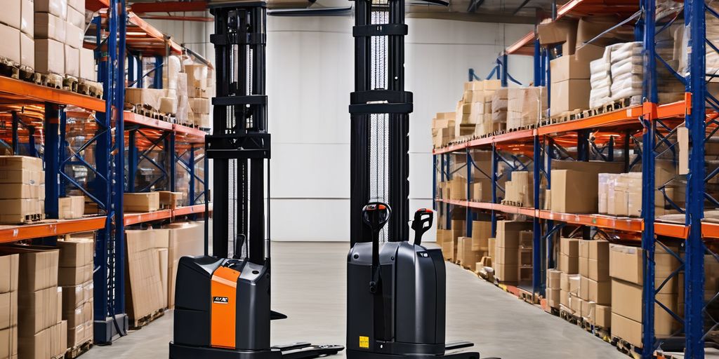 Crown Walkie Stacker in warehouse