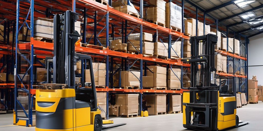 forklift truck in a warehouse