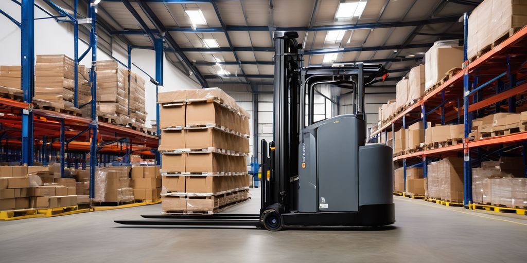 Crown Pallet Stacker in warehouse