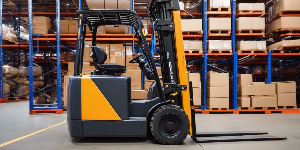 forklift in warehouse
