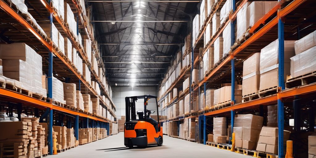 forklift in a warehouse