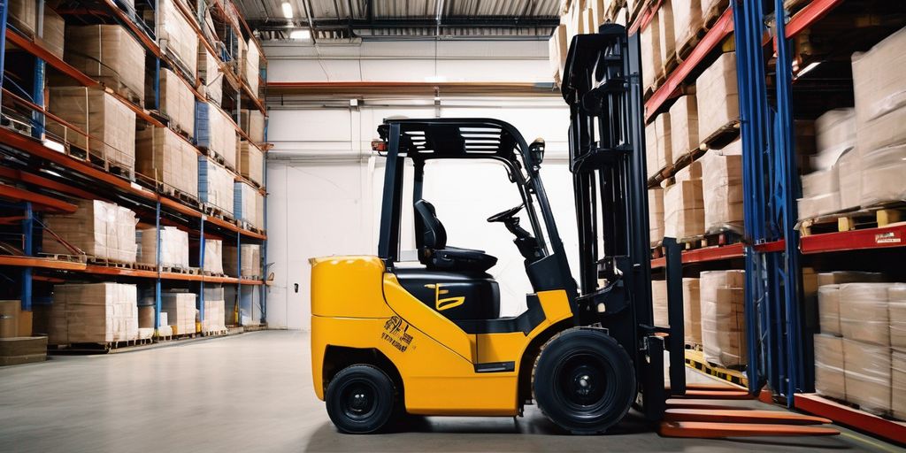 forklift in a warehouse