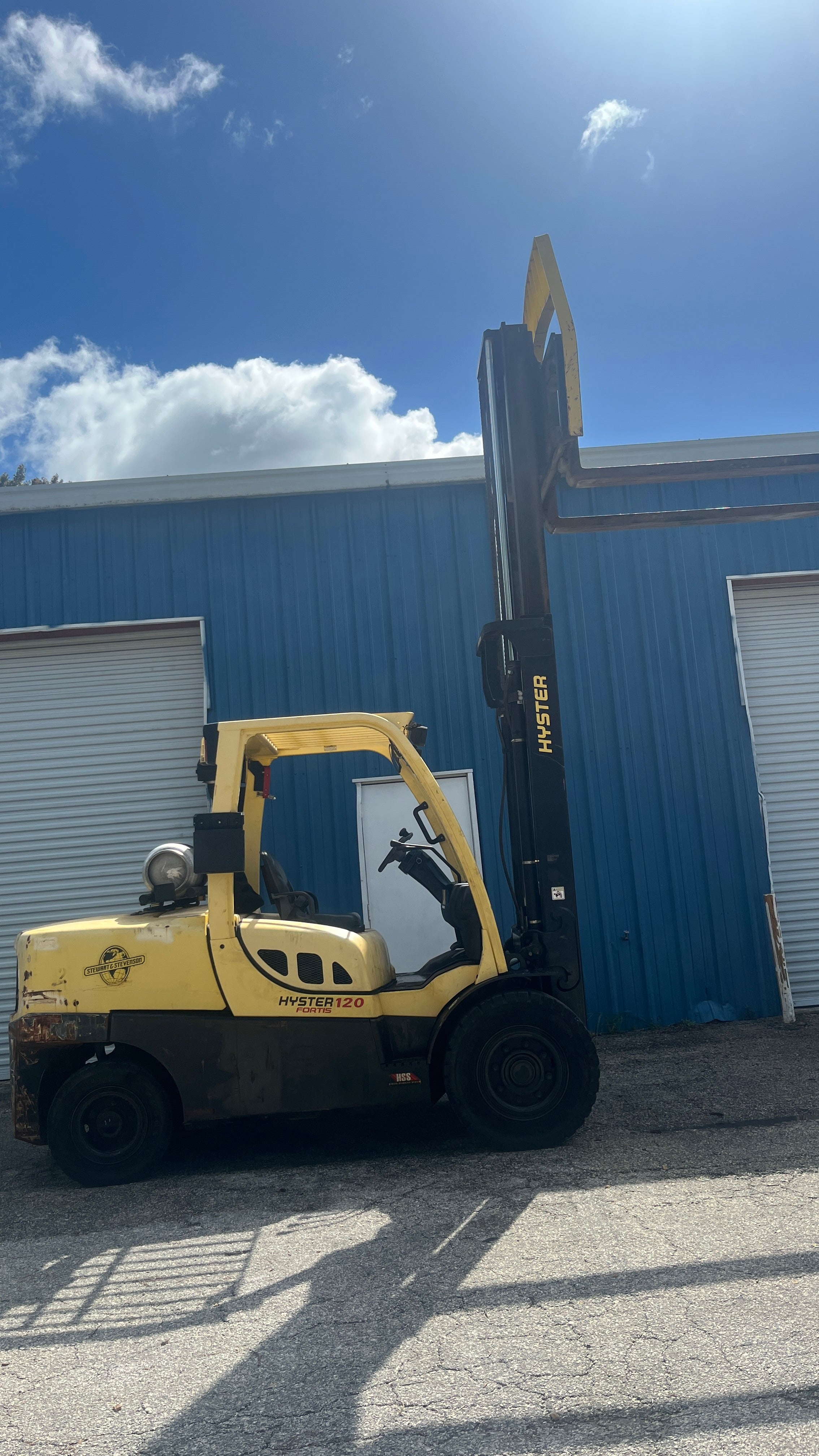 2014 Hyster H120FT 12,000 lb. LPG Forklift w/ Sideshift & Solid Pneumatic 157"H