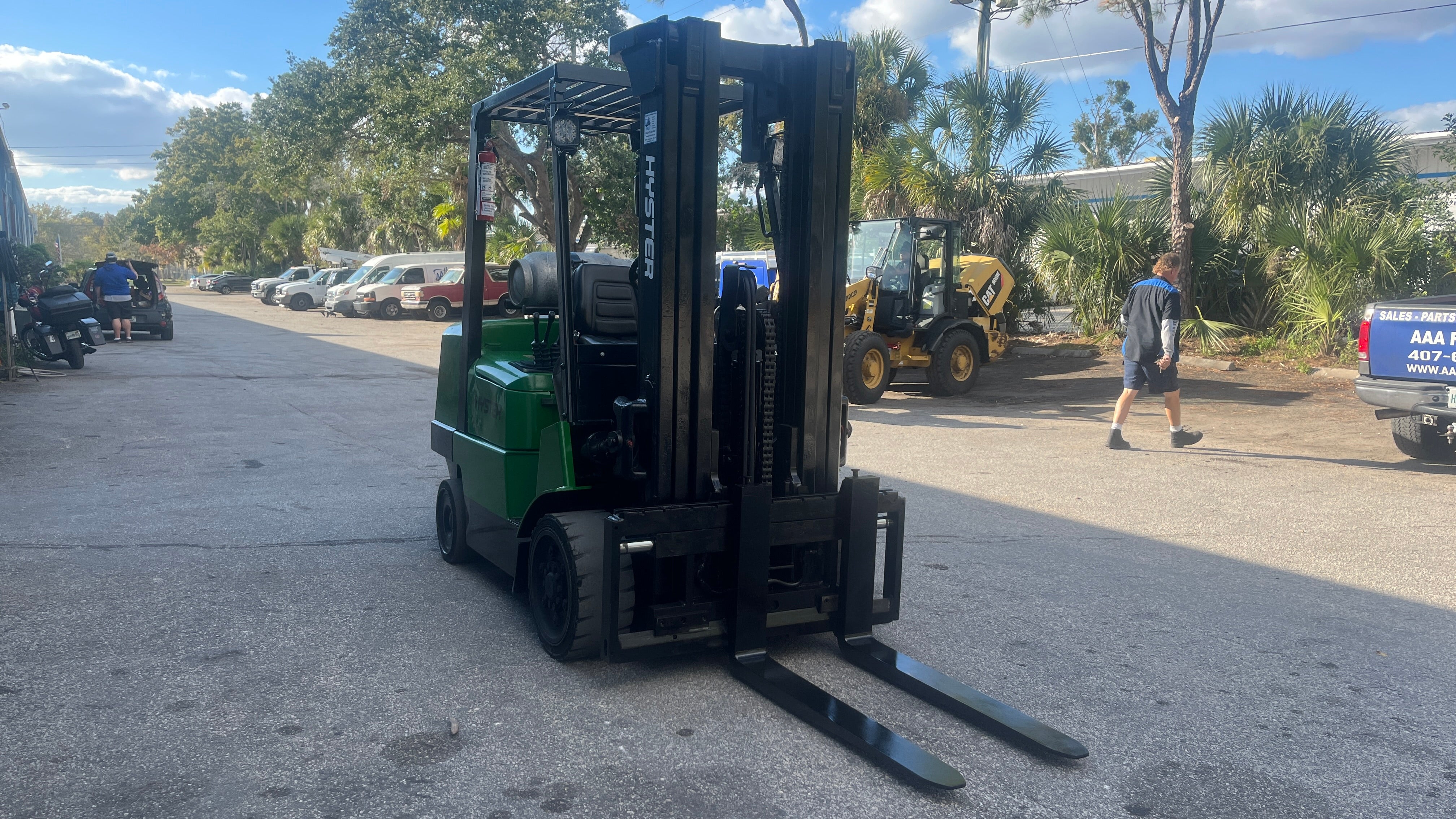 2004 Hyster S80XM 8000 libras. Carretilla elevadora de GLP con desplazamiento lateral 185"H