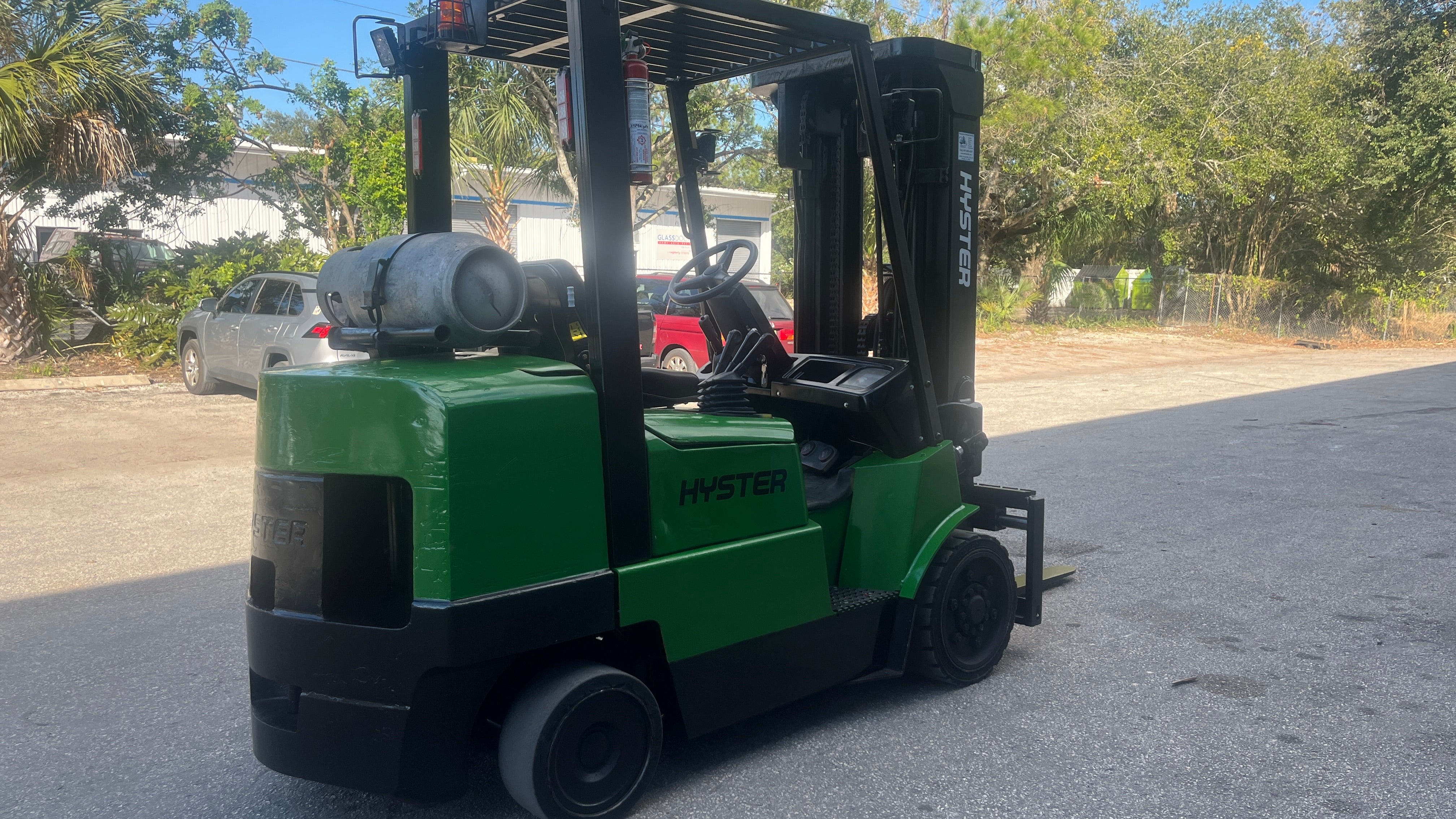 2004 Hyster S80XM 8000 libras. Carretilla elevadora de GLP con desplazamiento lateral 185"H