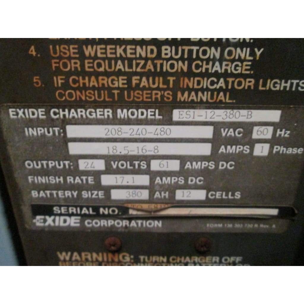 AAA Forklifts Exide System 1000 ES112380B 24V Forklift Battery