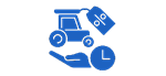 blue forklift with tag-clock and hand