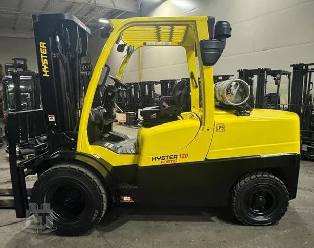 2014 Hyster H120FT 12,000 lb. LPG Forklift w/ Sideshift & Solid Pneumatic 157"H