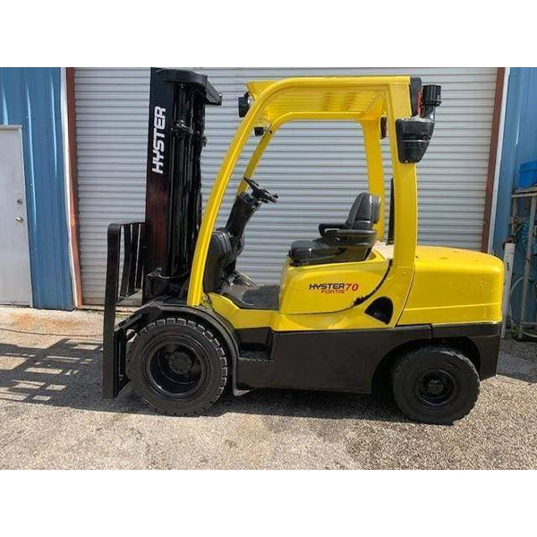 2006 Hyster H70FT 7000 lbs Diesel Forklift w/ Sideshift & Solid Pneumatic 189H - Forklifts