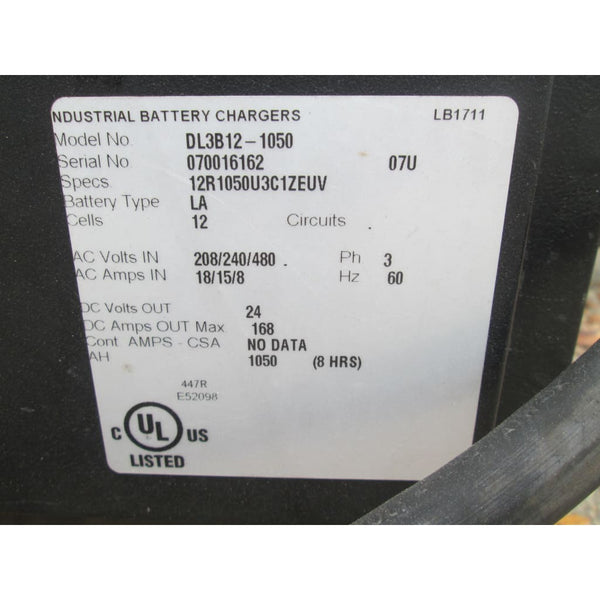 Douglas DL3B12-1050 24V Industrial Battery Charger 3PH 1050AH 208 240 480V - Chargers
