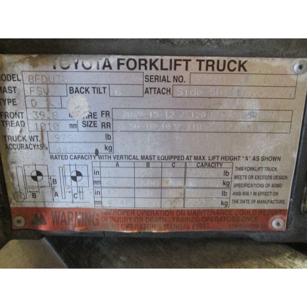 Kick Panel Cover Dashboard Panel Toyota 8FDU30 Forklift - Parts