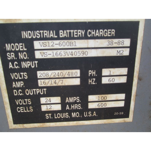 Varta 24V Electric Forklift Battery Charger 600AH 208/240/480 1ph - Chargers